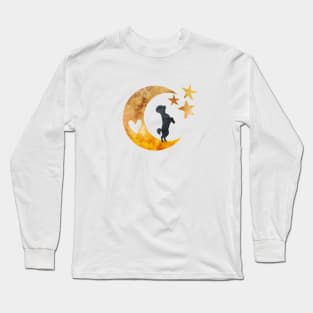 Poodle Half Moon And Stars Long Sleeve T-Shirt